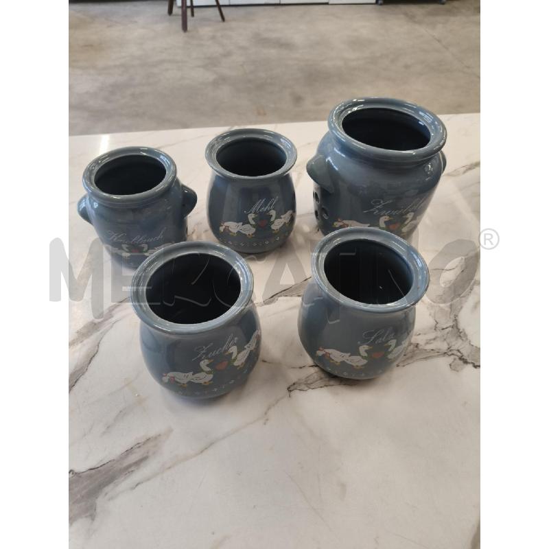 CONTENITORI CERAMICA BLU OCHE BIANCHE  | Mercatino dell'Usato San giorgio del sannio 1