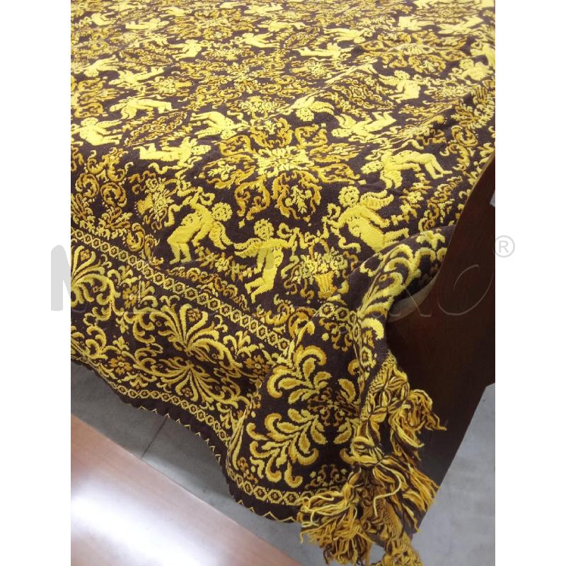 COPRI LETTO MATRIMONIALE GIALLO E MARRONE CON FRANGE | Mercatino dell'Usato San giorgio del sannio 2