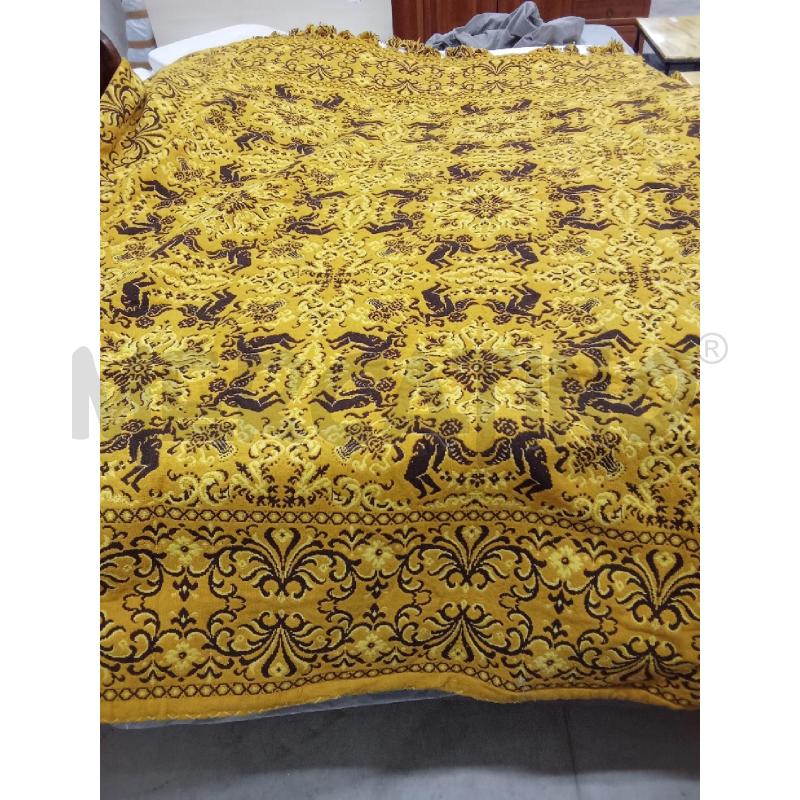 COPRI LETTO MATRIMONIALE GIALLO E MARRONE CON FRANGE | Mercatino dell'Usato San giorgio del sannio 3
