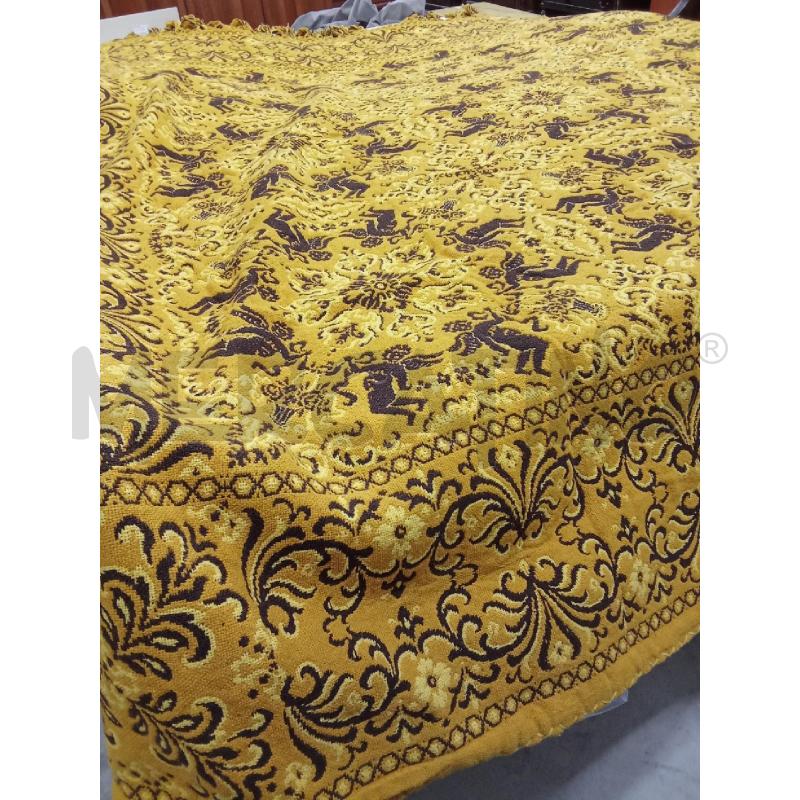 COPRI LETTO MATRIMONIALE GIALLO E MARRONE CON FRANGE | Mercatino dell'Usato San giorgio del sannio 4