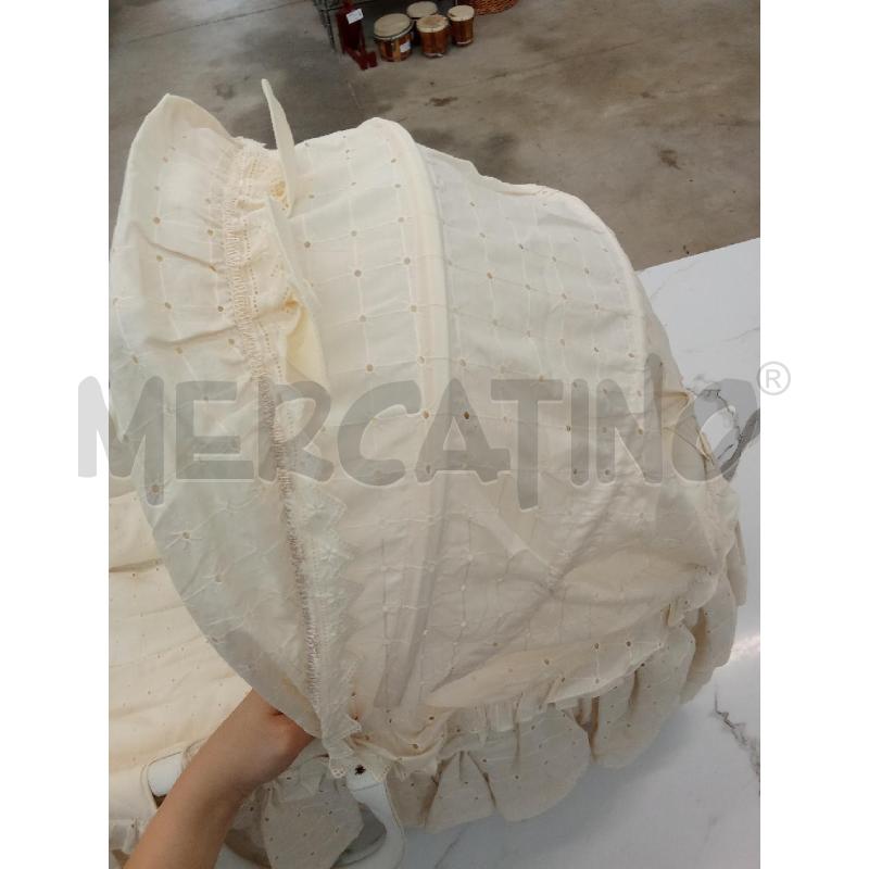 CULLA IN VIMINI PIZZO PANNA MACRAMÈ OVALE  | Mercatino dell'Usato San giorgio del sannio 2