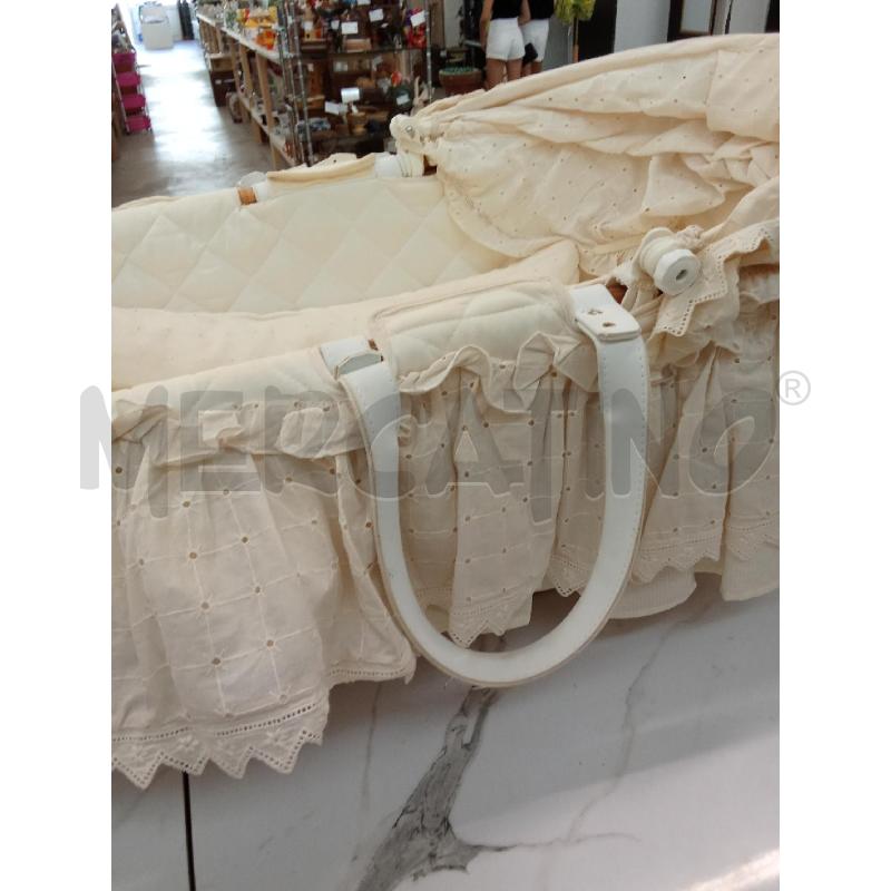 CULLA IN VIMINI PIZZO PANNA MACRAMÈ OVALE  | Mercatino dell'Usato San giorgio del sannio 3