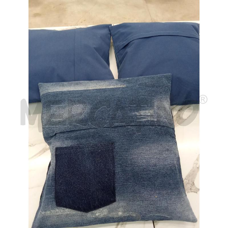 CUSCINO SET 3 JEANS FATTI A MANO QUADRATI | Mercatino dell'Usato San giorgio del sannio 5