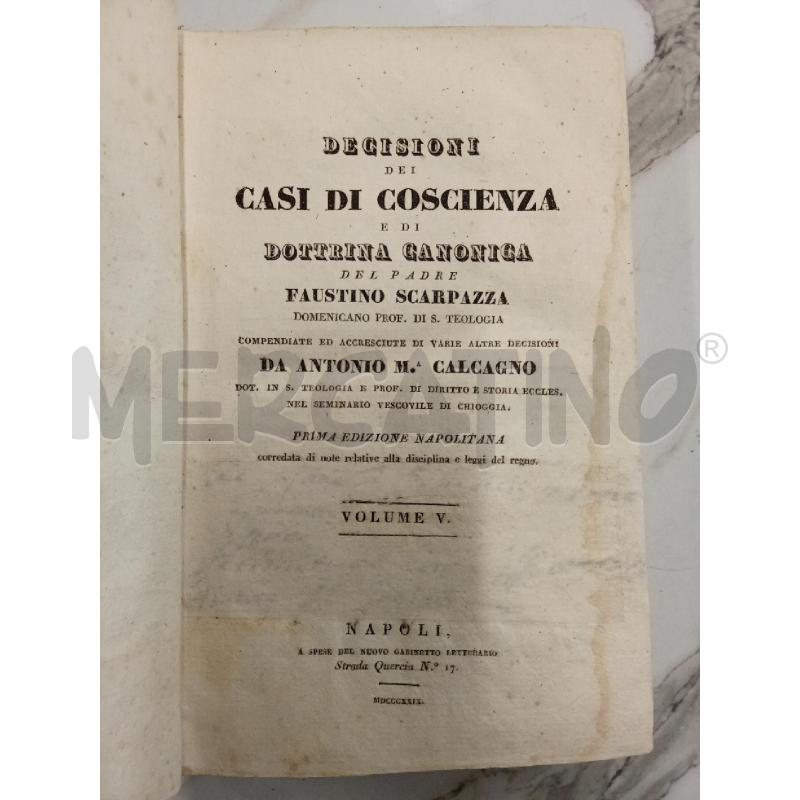 DECISIONI DEI CASI DI COSCIENZA E DI DOTTRINA CANONICA  | Mercatino dell'Usato San giorgio del sannio 3