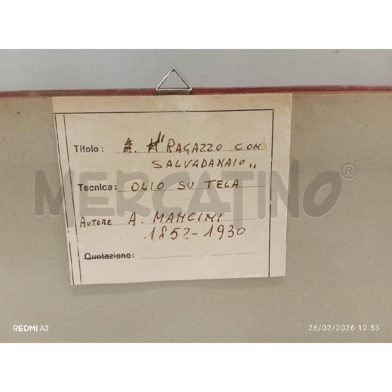 DIPINTO C DORATA RAGAZZO CON SALVADANAIO MANCINI  | Mercatino dell'Usato San giorgio del sannio 5