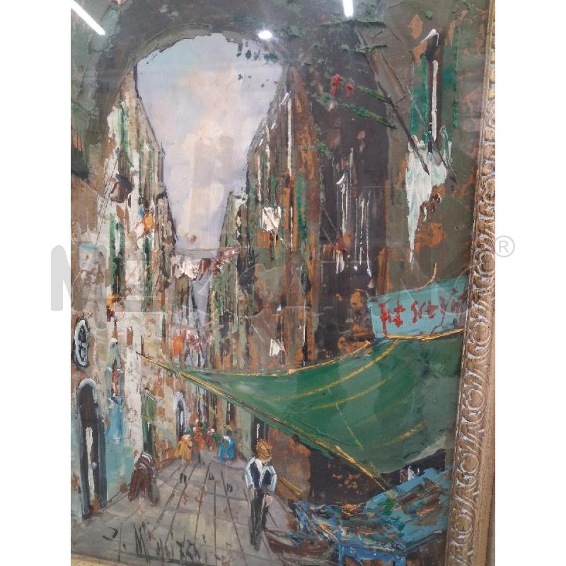 DIPINTO MERCATO RIONALE PORTICO DOPPIA CORNICE | Mercatino dell'Usato San giorgio del sannio 3