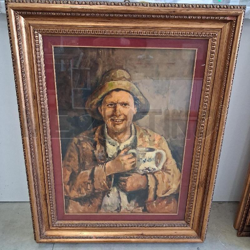 DIPINTO UOMO CON TAZZA PASS PARTOUT BORDEUX RCARIGAI  | Mercatino dell'Usato San giorgio del sannio 1