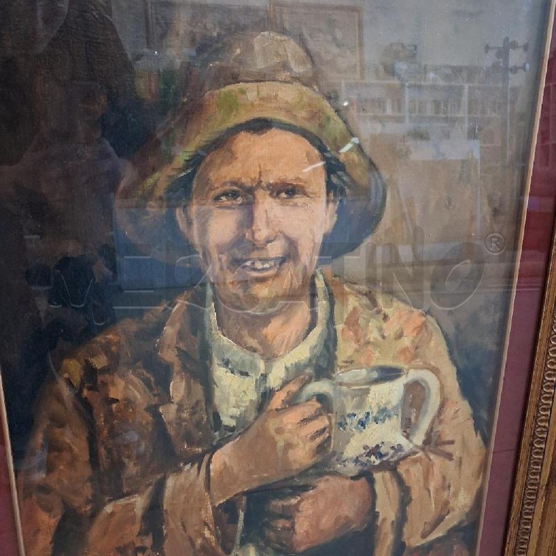 DIPINTO UOMO CON TAZZA PASS PARTOUT BORDEUX RCARIGAI  | Mercatino dell'Usato San giorgio del sannio 2