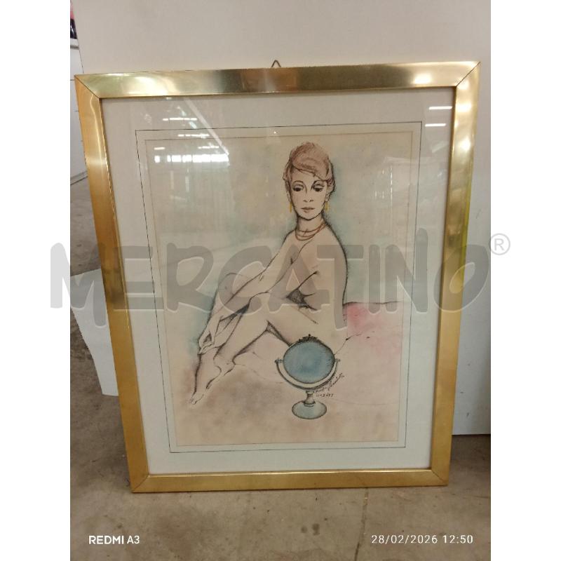 DISEGNO NUDO DONNA MAPPAMONDO SPECCHIO C METALLICA  | Mercatino dell'Usato San giorgio del sannio 1