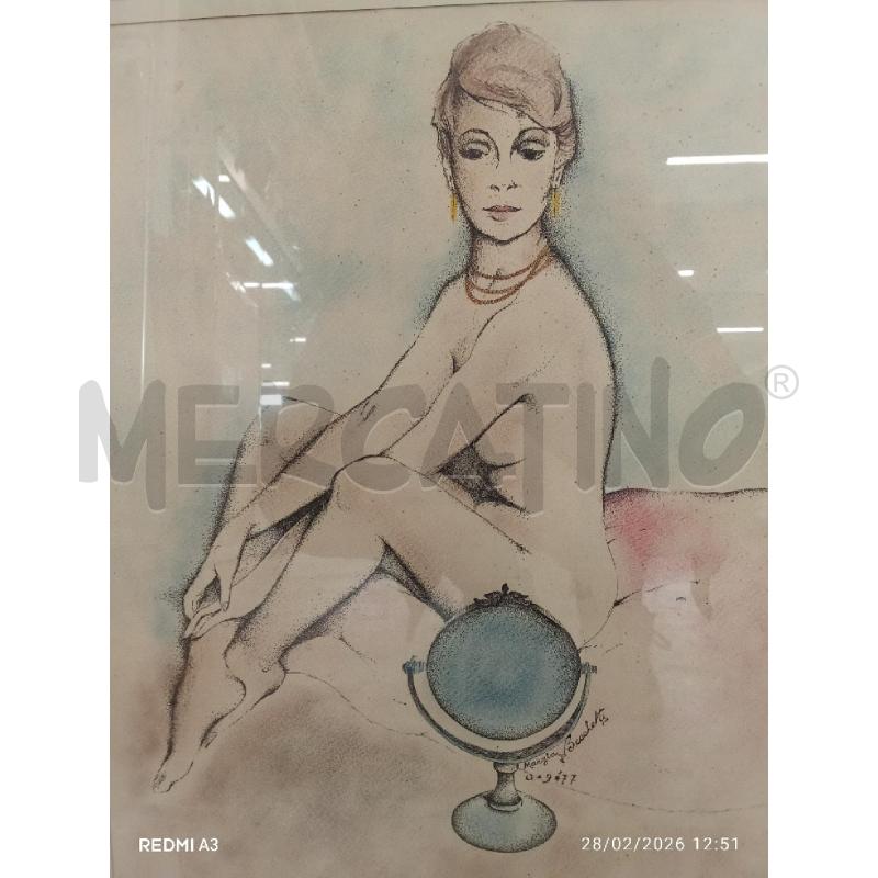 DISEGNO NUDO DONNA MAPPAMONDO SPECCHIO C METALLICA  | Mercatino dell'Usato San giorgio del sannio 3