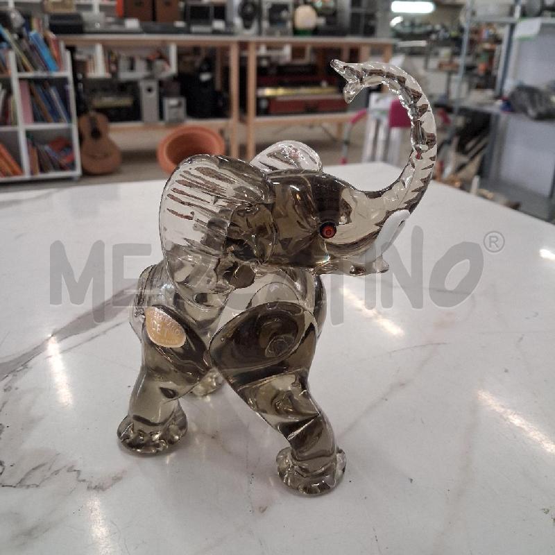 ELEFANTE VETRO MURANO GRIGIO  | Mercatino dell'Usato San giorgio del sannio 1