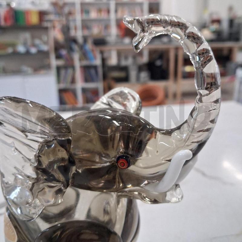 ELEFANTE VETRO MURANO GRIGIO  | Mercatino dell'Usato San giorgio del sannio 2