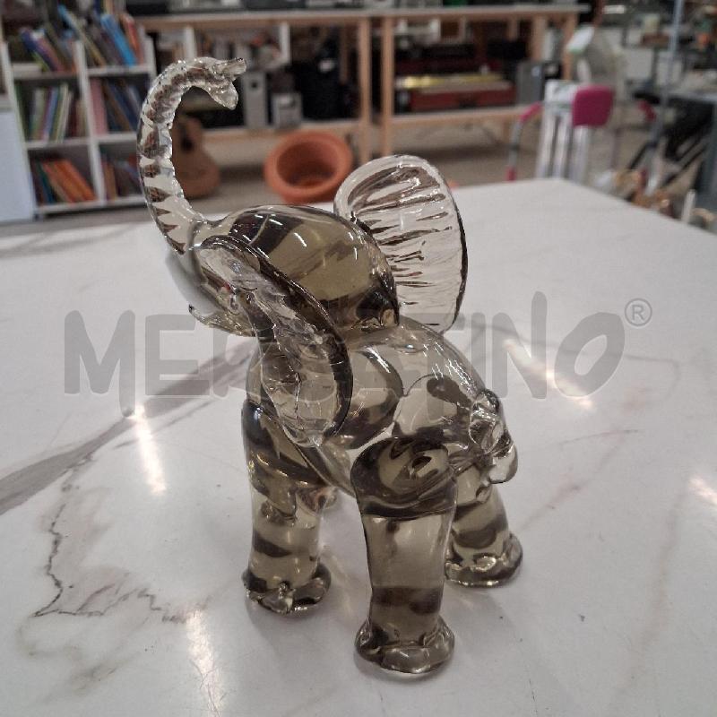 ELEFANTE VETRO MURANO GRIGIO  | Mercatino dell'Usato San giorgio del sannio 3