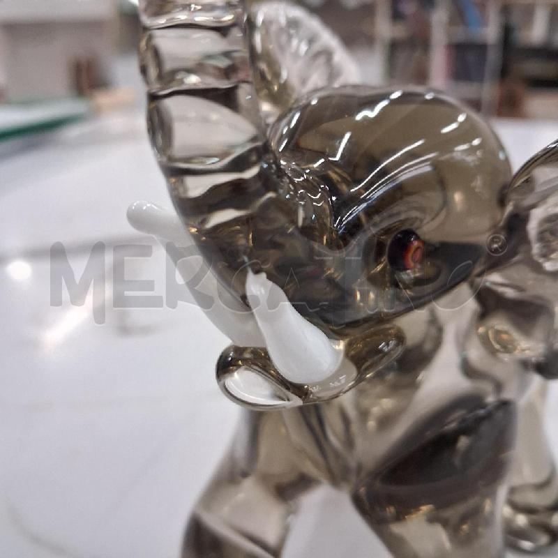 ELEFANTE VETRO MURANO GRIGIO  | Mercatino dell'Usato San giorgio del sannio 4