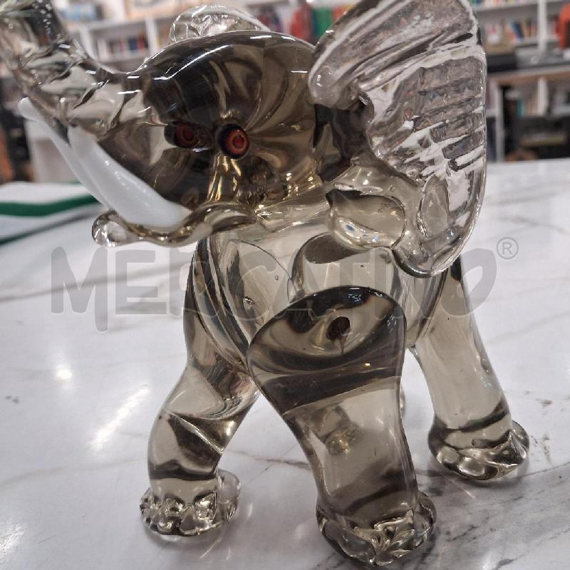 ELEFANTE VETRO MURANO GRIGIO  | Mercatino dell'Usato San giorgio del sannio 5