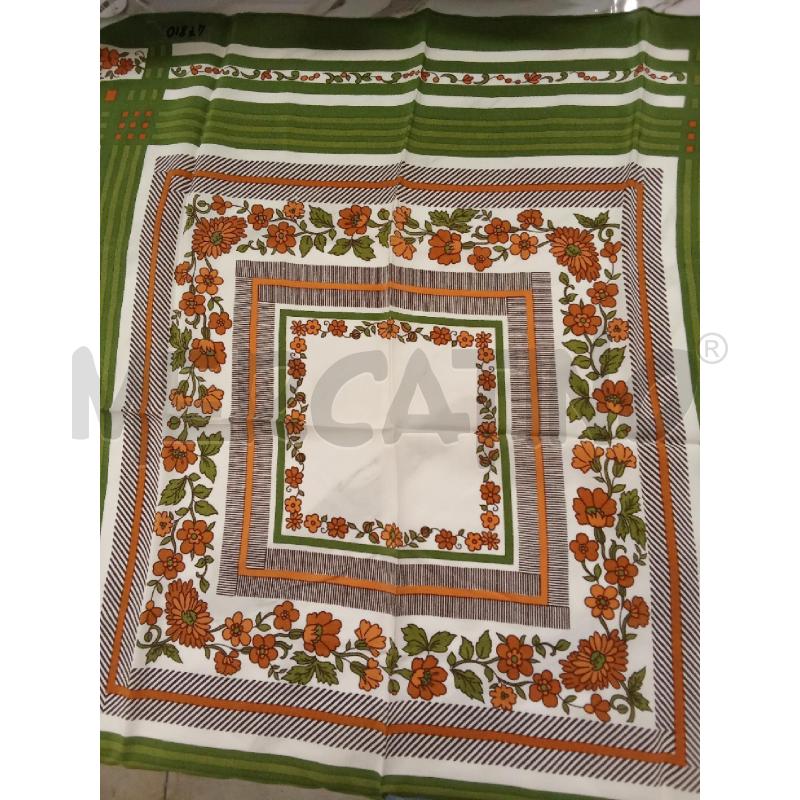 FOULARD 65X65CM VERDE STAMPA FLOREALE MARRONE IN SETA P.L. SALLIEM | Mercatino dell'Usato San giorgio del sannio 1