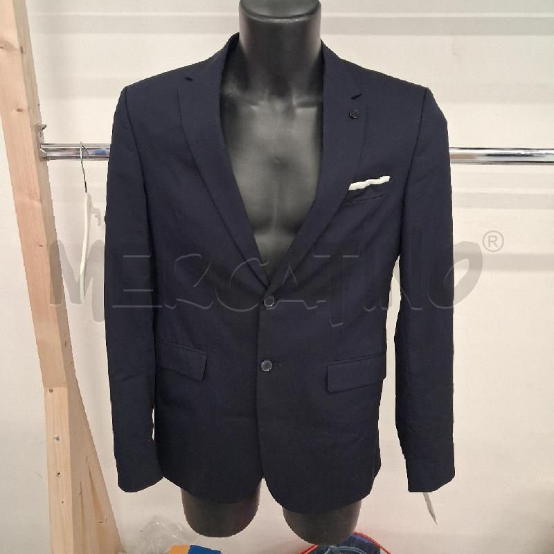 GIACCA UOMO BLU NOTTE TASCHINO FAZZOLETTO BIANCO ZARA  | Mercatino dell'Usato San giorgio del sannio 1