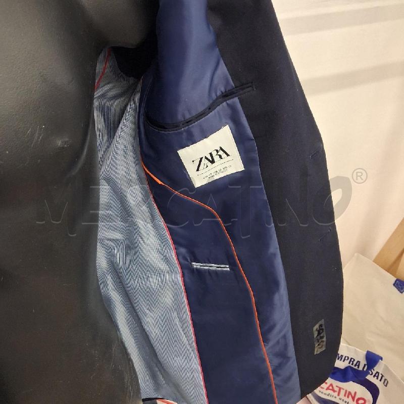GIACCA UOMO BLU NOTTE TASCHINO FAZZOLETTO BIANCO ZARA  | Mercatino dell'Usato San giorgio del sannio 3
