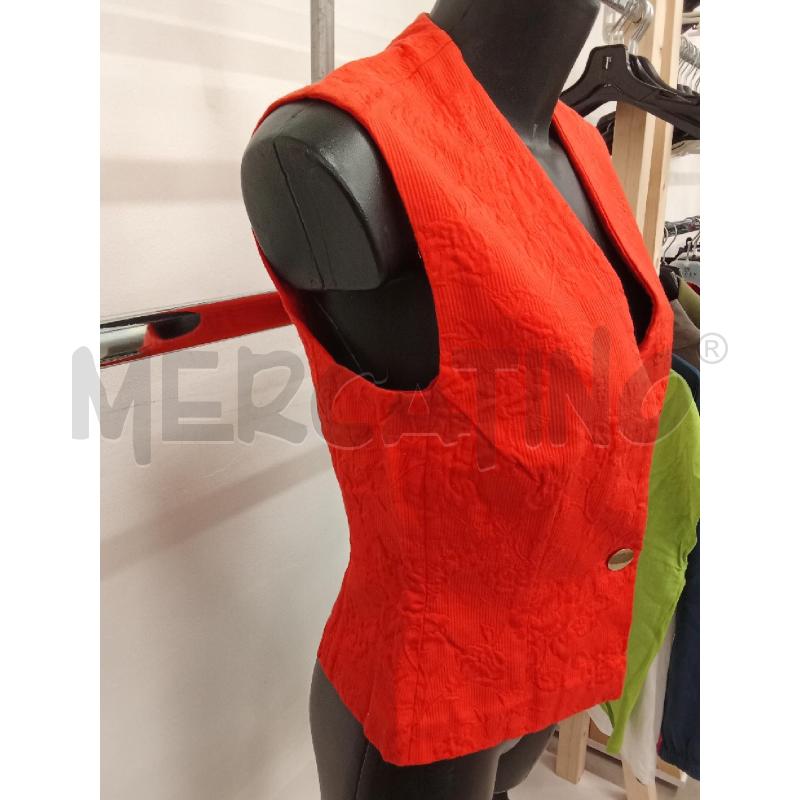 GILET DONNA ARANCIONE RILIEVO FIORI | Mercatino dell'Usato San giorgio del sannio 3