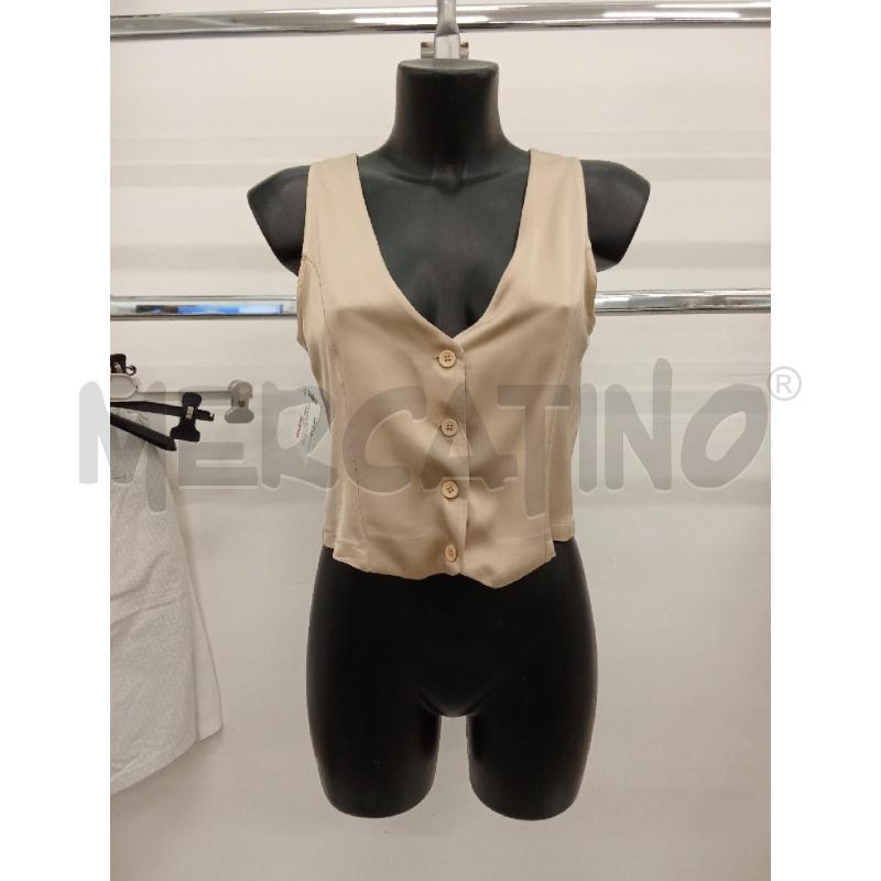 GILET DONNA BEIGE PLEASE SATINATO  | Mercatino dell'Usato San giorgio del sannio 1