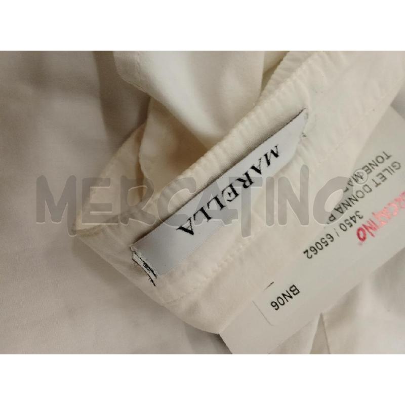 GILET DONNA BIANCO COTONE MARELLA LACCIO DIETRO  | Mercatino dell'Usato San giorgio del sannio 4