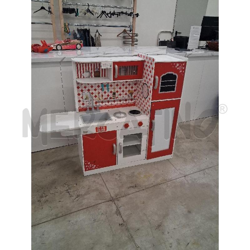 GIOCO CUCINA LEGNO BIANCA SCACCHI ROSSI  | Mercatino dell'Usato San giorgio del sannio 1