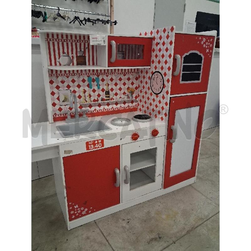 GIOCO CUCINA LEGNO BIANCA SCACCHI ROSSI  | Mercatino dell'Usato San giorgio del sannio 2