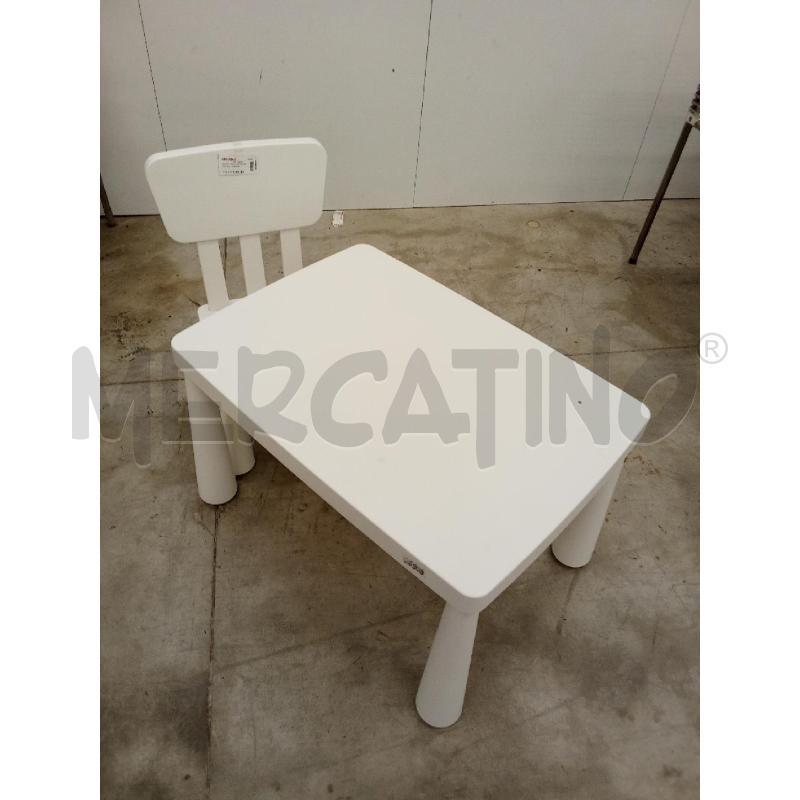 GIOCO TAVOLINO PIU SEDIA IKEA BIANCHI  | Mercatino dell'Usato San giorgio del sannio 2