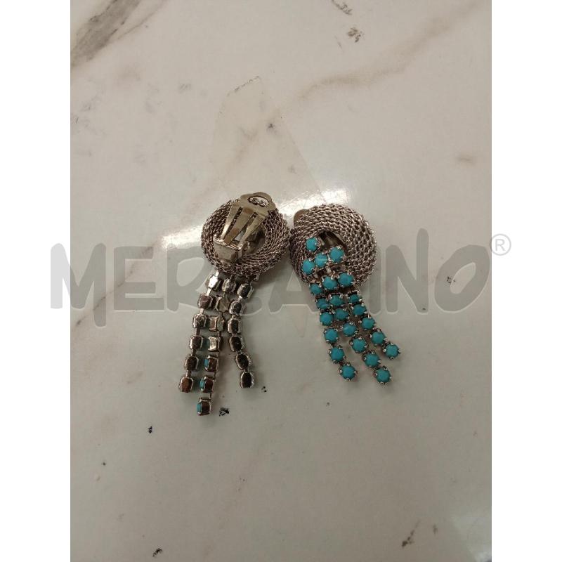 GIRO COLLO ARGENTATO PIETRE AZZURRE + OCCHINI CLIPS  | Mercatino dell'Usato San giorgio del sannio 3