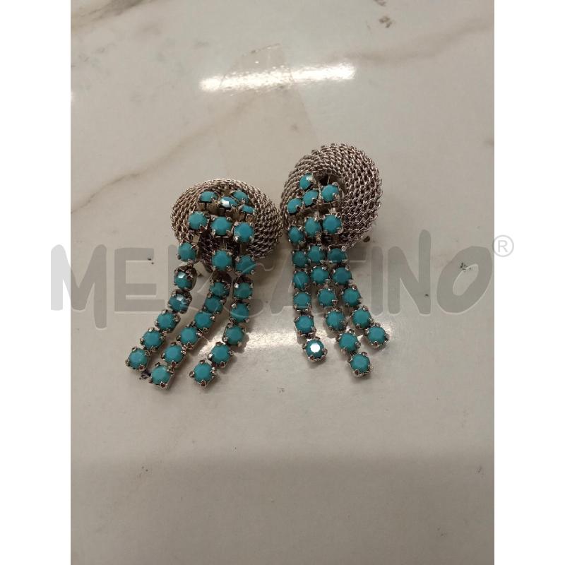 GIRO COLLO ARGENTATO PIETRE AZZURRE + OCCHINI CLIPS  | Mercatino dell'Usato San giorgio del sannio 4