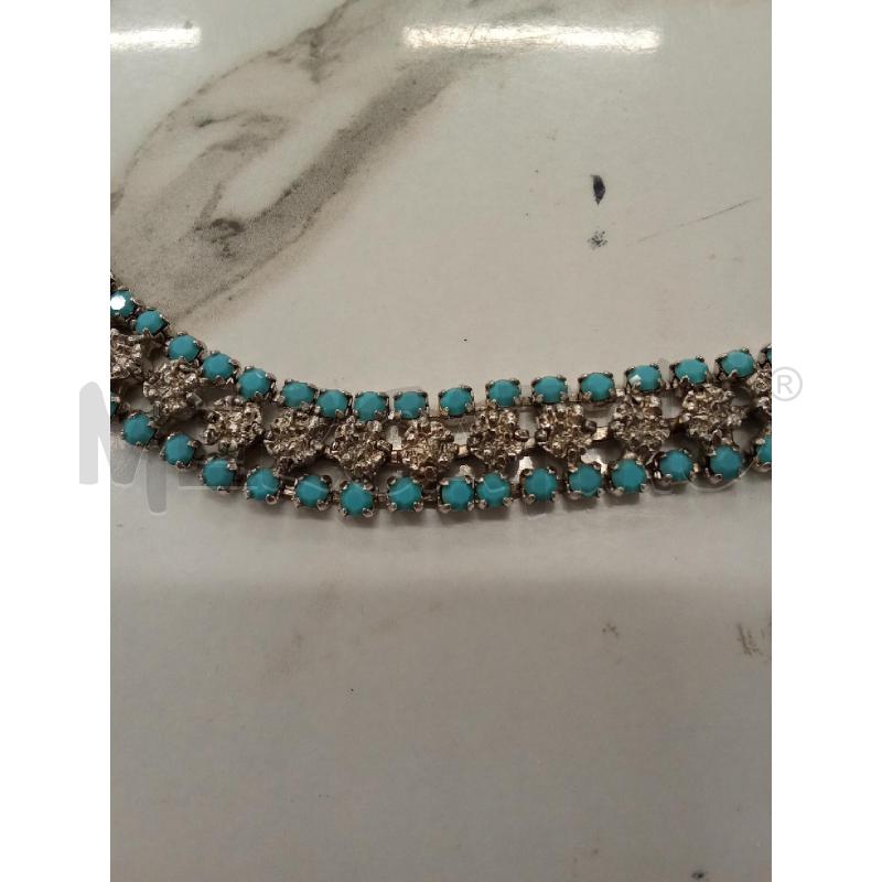 GIRO COLLO ARGENTATO PIETRE AZZURRE + OCCHINI CLIPS  | Mercatino dell'Usato San giorgio del sannio 5