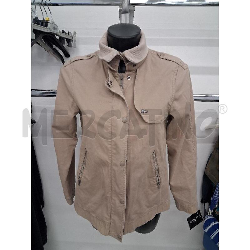GIUBBINO DONNA BEIGE BOTTONI E ZIP COLLETTO PIU CHIARO  | Mercatino dell'Usato San giorgio del sannio 1