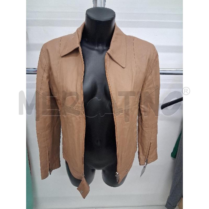 GIUBBINO DONNA BEIGE ZIP VERA PELLE  | Mercatino dell'Usato San giorgio del sannio 1