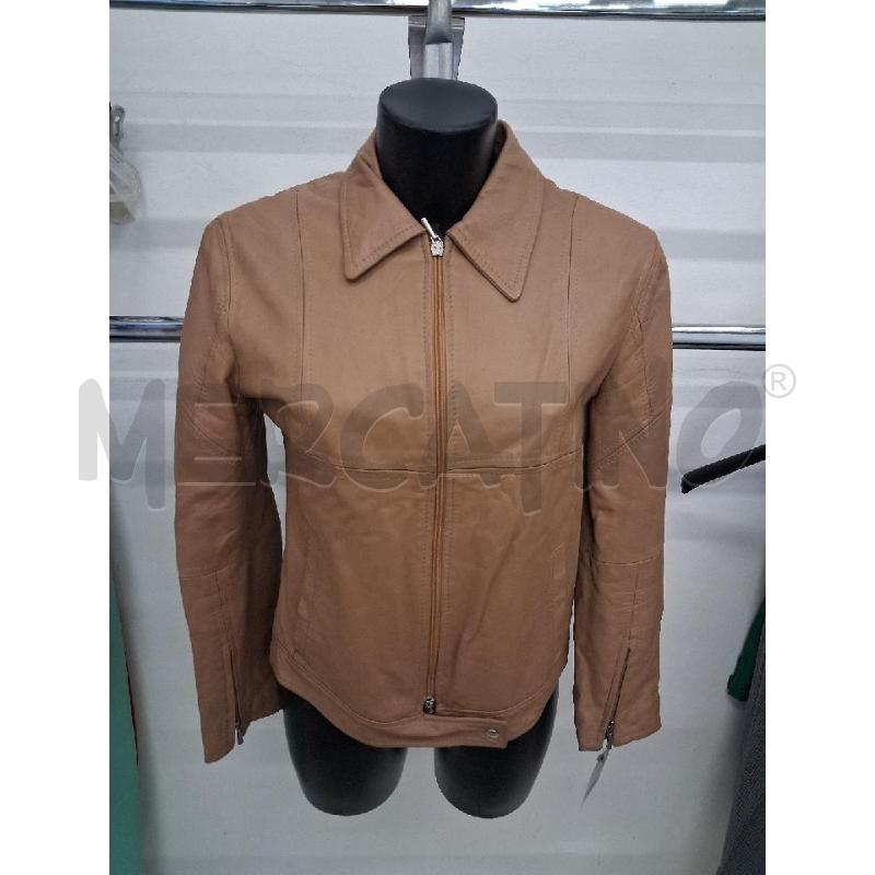 GIUBBINO DONNA BEIGE ZIP VERA PELLE  | Mercatino dell'Usato San giorgio del sannio 2