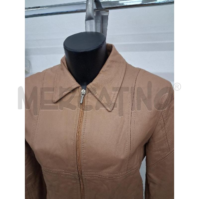 GIUBBINO DONNA BEIGE ZIP VERA PELLE  | Mercatino dell'Usato San giorgio del sannio 3