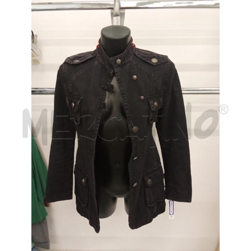 GIUBBINO DONNA JEANS NERO MILITRY BOTTONI ARGENTATI  | Mercatino dell'Usato San giorgio del sannio 1
