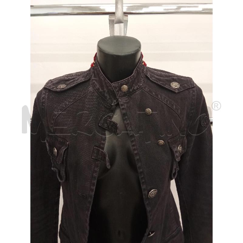 GIUBBINO DONNA JEANS NERO MILITRY BOTTONI ARGENTATI  | Mercatino dell'Usato San giorgio del sannio 2