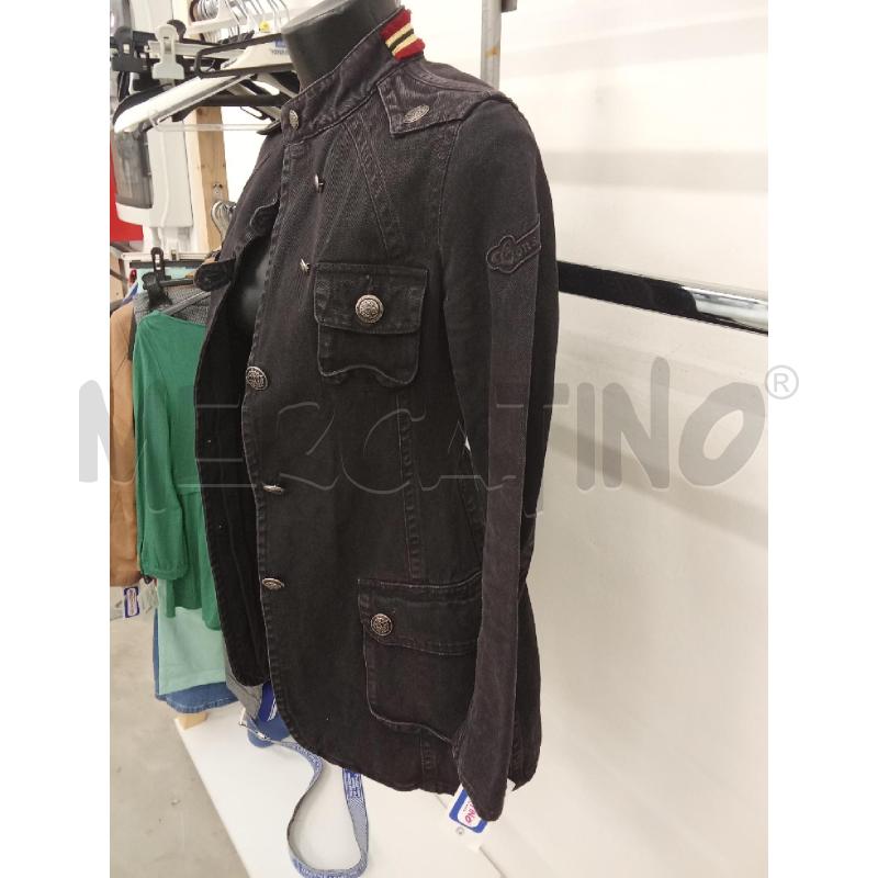 GIUBBINO DONNA JEANS NERO MILITRY BOTTONI ARGENTATI  | Mercatino dell'Usato San giorgio del sannio 3