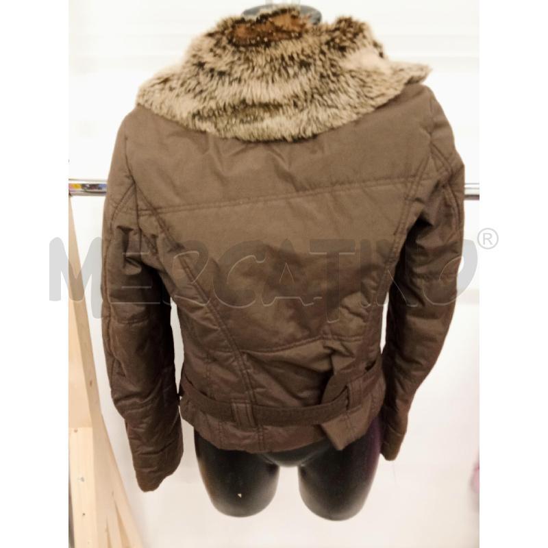 GIUBBINO DONNA MARRONE COLMAR CON PELLICCIOTTA BEIGE E CINTA | Mercatino dell'Usato San giorgio del sannio 3