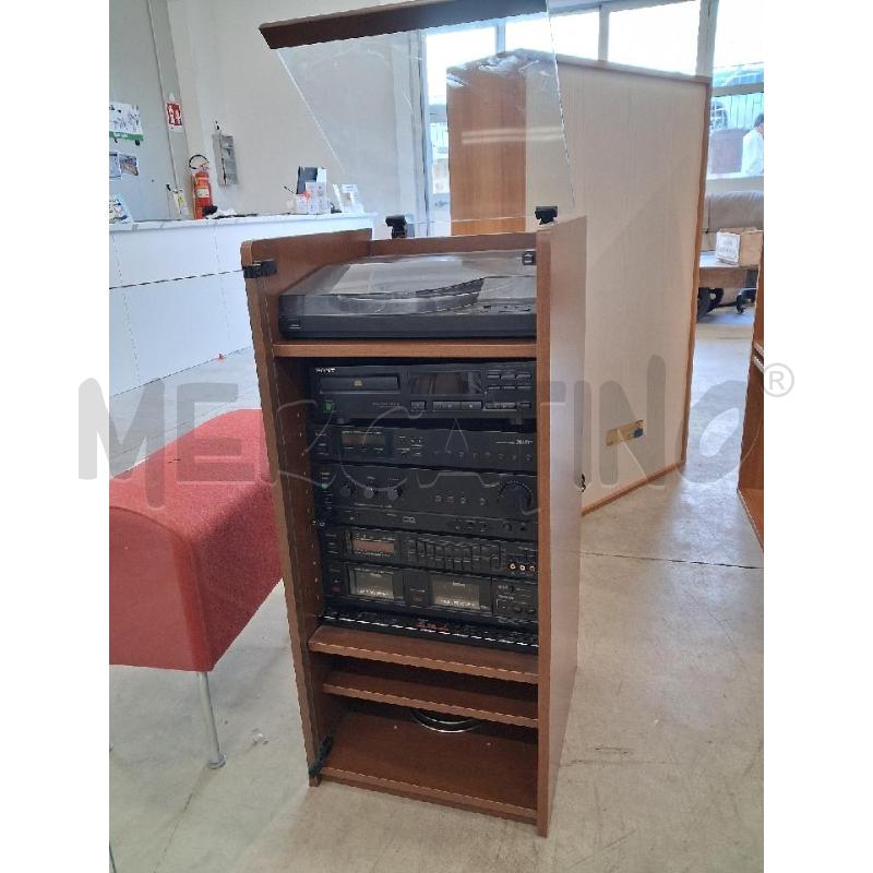 IMPIANTO HI-FI SANSUI CON MOBILETTO LEGNO  | Mercatino dell'Usato San giorgio del sannio 1
