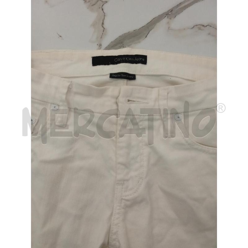 JEANS DONNA BIANCO CALBIN KLEIN REGULAR RISE SKINNY  | Mercatino dell'Usato San giorgio del sannio 3