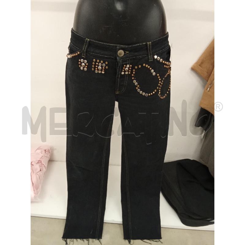 JEANS DONNA NERO PERLINE IN VITA BRONZO LOVE  | Mercatino dell'Usato San giorgio del sannio 1