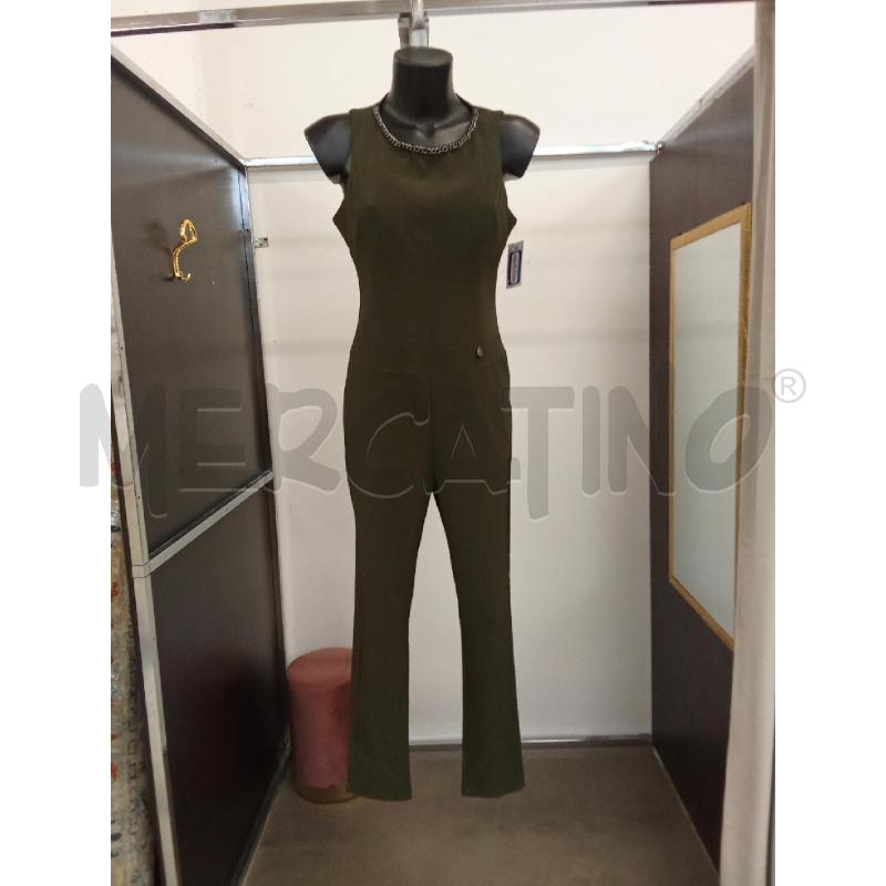 JUMPSUIT VERDE MILITARE INS CATENA NERA COLLO AKE | Mercatino dell'Usato San giorgio del sannio 1