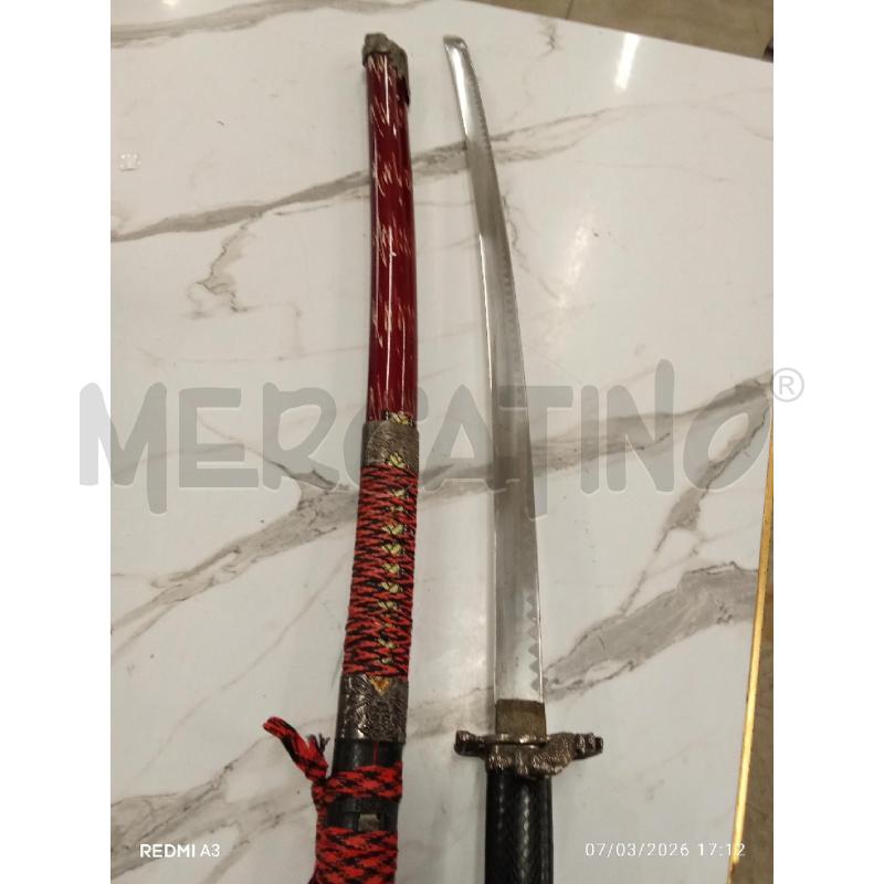 KATANA ACCIAIO  CUSTODIA PELLE RESINA ROSSA DRAGO  | Mercatino dell'Usato San giorgio del sannio 2