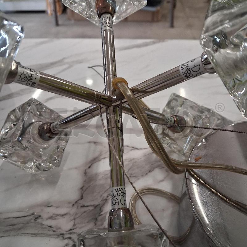 LAMPADARIO CROMO CUBI VETRO | Mercatino dell'Usato San giorgio del sannio 3