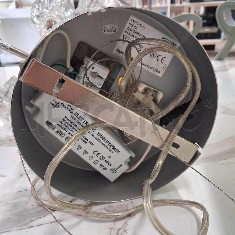 LAMPADARIO CROMO CUBI VETRO | Mercatino dell'Usato San giorgio del sannio 4