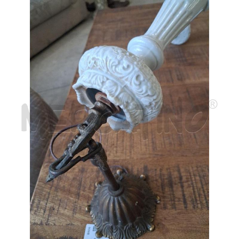 LAMPADARIO OTTONE CERAMICA 6 BRACCIA  | Mercatino dell'Usato San giorgio del sannio 2