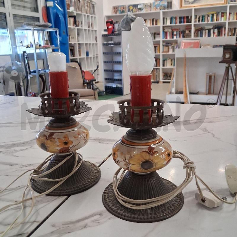 LAMPADA 2 PZ FIORI FERRO INS ROSSO  | Mercatino dell'Usato San giorgio del sannio 1