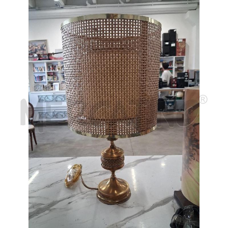 LAMPADA DORATA CALOTTA RATTAN  | Mercatino dell'Usato San giorgio del sannio 1