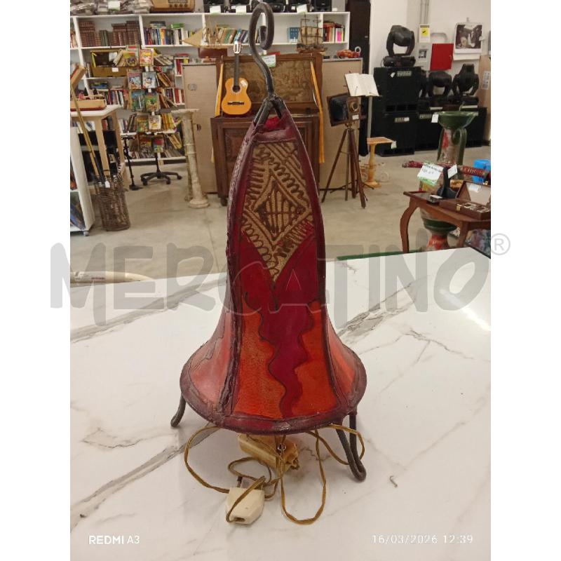 LAMPADA LANTERNA FERRO DIESEGNO SU PELLE ARTIGIANALE  | Mercatino dell'Usato San giorgio del sannio 1